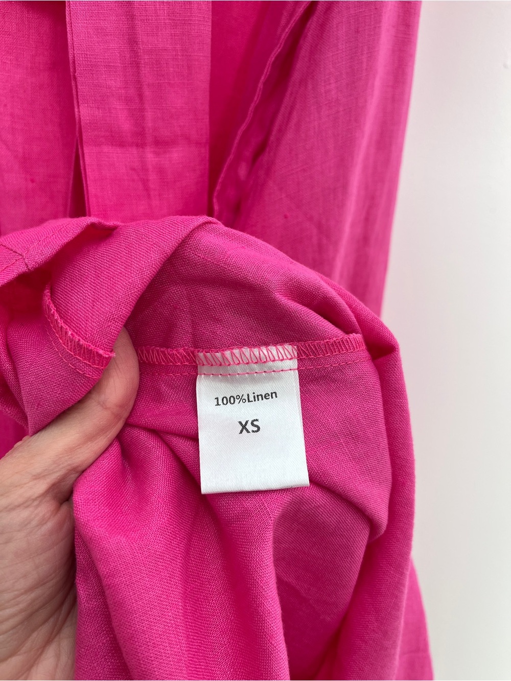 Bailey 100% linen flutter sleeve maxi dress with self belt XS pockets tie waist - Picture 7 of 10